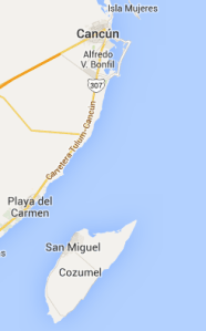Relative Location of Cozumel